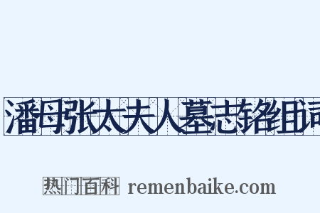 潘母张太夫人墓志铭组词是什么意思的图片